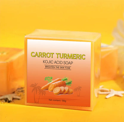 Natural Carrot Turmeric Soap Bar for Face &amp; Body,Turmeric Skin Soap Wash for Dark Spots,Intimate Areas,Underarms,Turmeric Face Soap Reduces Acne,Fades Scars &amp; Cleanses Skin - Timeless Beauty