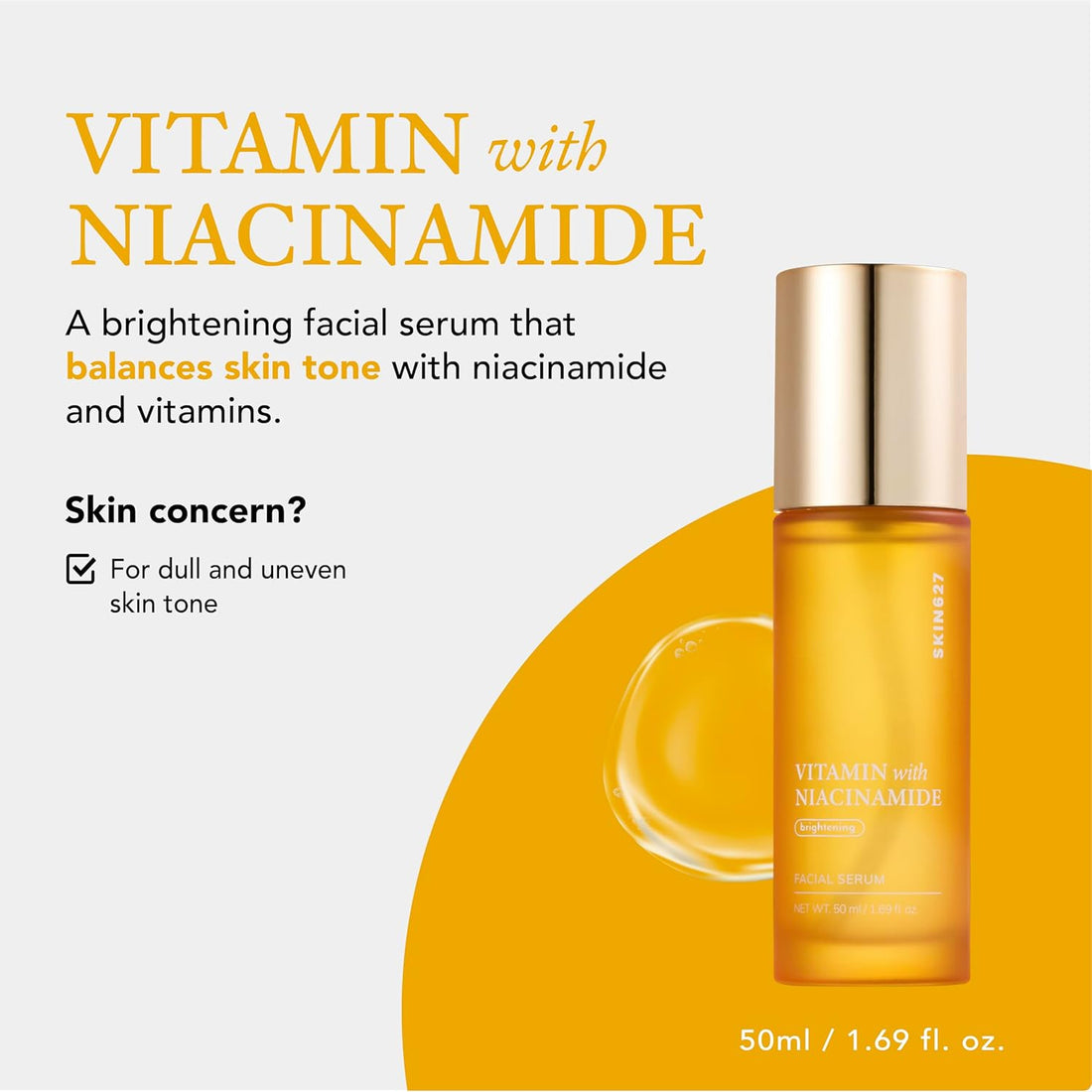 SKIN627 Daily Face Serum - 1.69 Oz Korean Skin Care Korean Moisturizer - Timeless Beauty