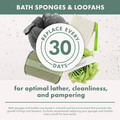 Charcoal Bath Sponge, Black Loofah for Body Cleansing &amp; Exfoliating, for Adults, 1 Count - Timeless Beauty