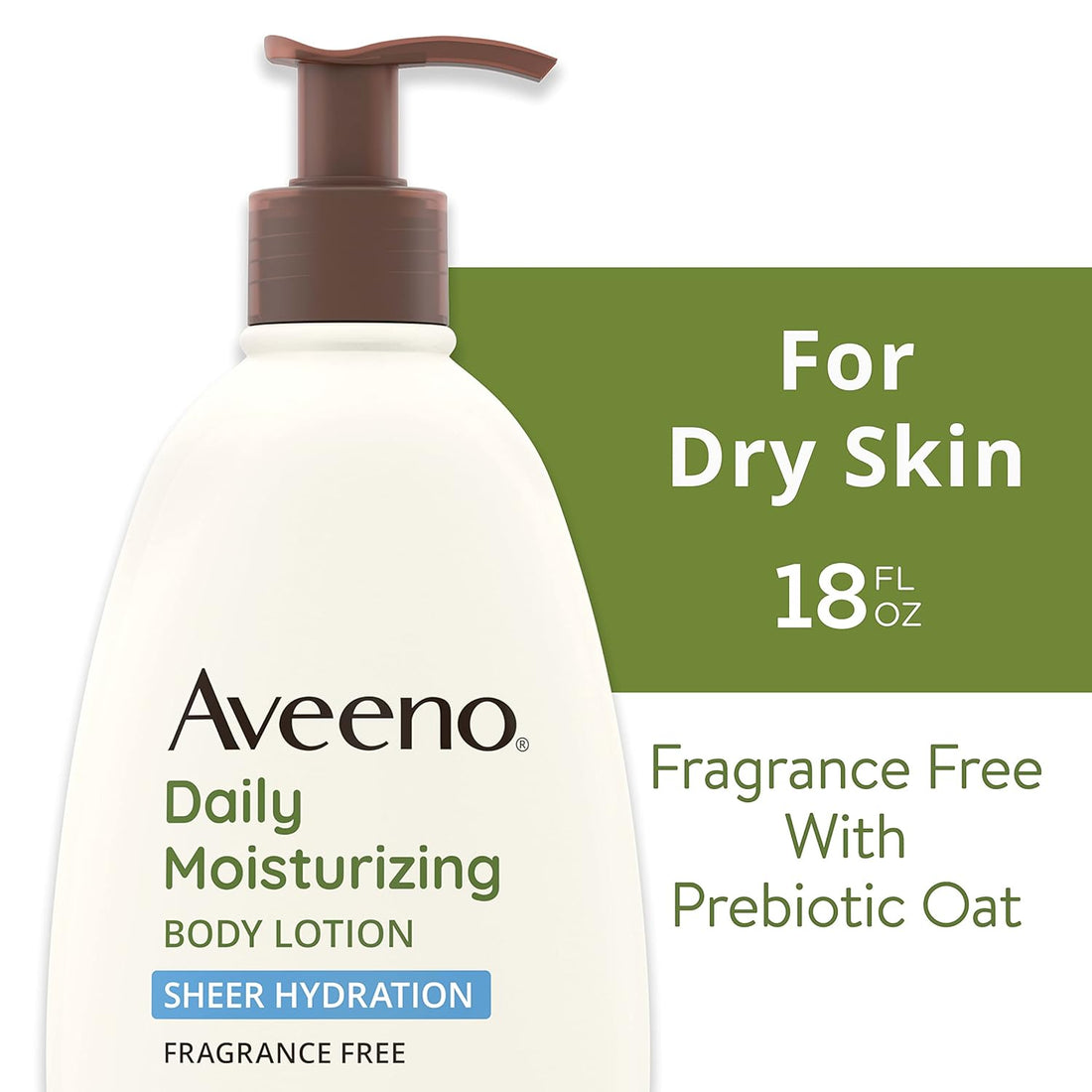 Sheer Hydration Daily Moisturizing Fragrance-Free Lotion with Nourishing Prebiotic Oat, Fast-Absorbing Body Moisturizer for Dry Skin with Lightweight, Breathable Feel, 18 Fl. Oz - Timeless Beauty