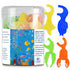 Kids Flossers, Kids Dental Floss Picks without Fluoride, Unflavored, 4 Colors Ocean Animals Shaped Makes Flossing Fun, 50 Count