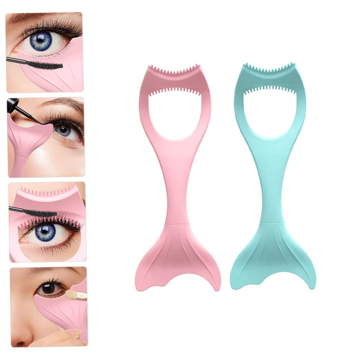 Silicone Eyeliner Applicator Tools - 2-Piece Set for Effortless Eye Makeup Application and Smudge-Free Mascara for Beginners