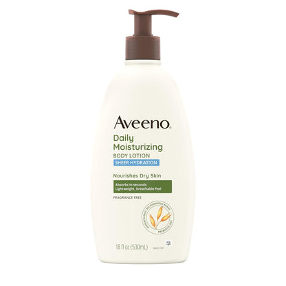 Sheer Hydration Daily Moisturizing Fragrance-Free Lotion with Nourishing Prebiotic Oat, Fast-Absorbing Body Moisturizer for Dry Skin with Lightweight, Breathable Feel, 18 Fl. Oz - Timeless Beauty