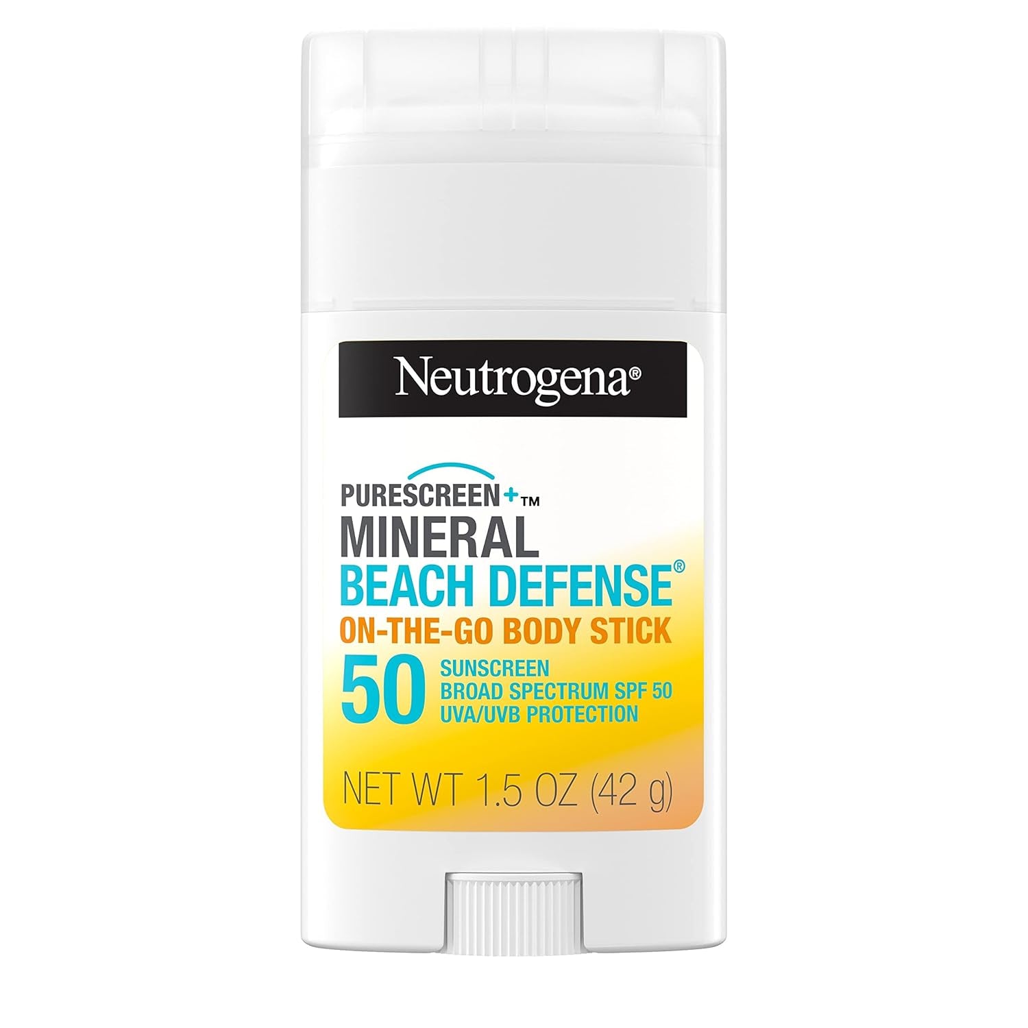 Purescreen+ Mineral Beach Defense On-The-Go Body Sunscreen Stick with Broad Spectrum SPF 50, Water Resistant UVA/UVB Protection, Absorbs Quickly &amp; Dries Clear, 1.5 Oz - Timeless Beauty