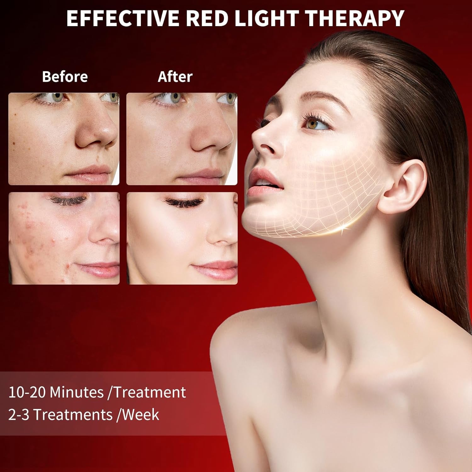 Best Red Light Devices, 7 Color Red Light Machine for Face and Neck, LED Facial Skin Care Beauty Tool at Home - Timeless Beauty