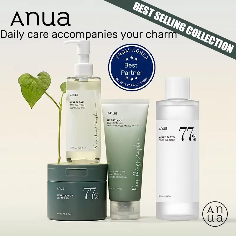 Anua Heartleaf 77% Soothing Toner Clear Pad Pore Control Cleansing Oil 77 Pore Deep Cleansing Foam Korea Skin Care Face Cleanser - Timeless Beauty