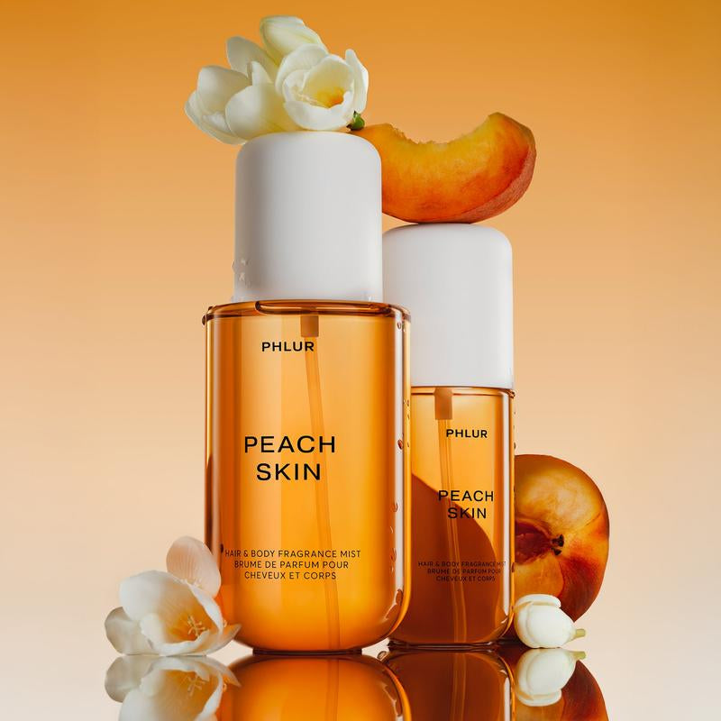 PHLUR Peach Skin Body Mist - Travel Size Hair &amp; Body Fragrance Mist with Peach, Plum, White Freesia &amp; Sandalwood (3 Fl Oz) - Timeless Beauty