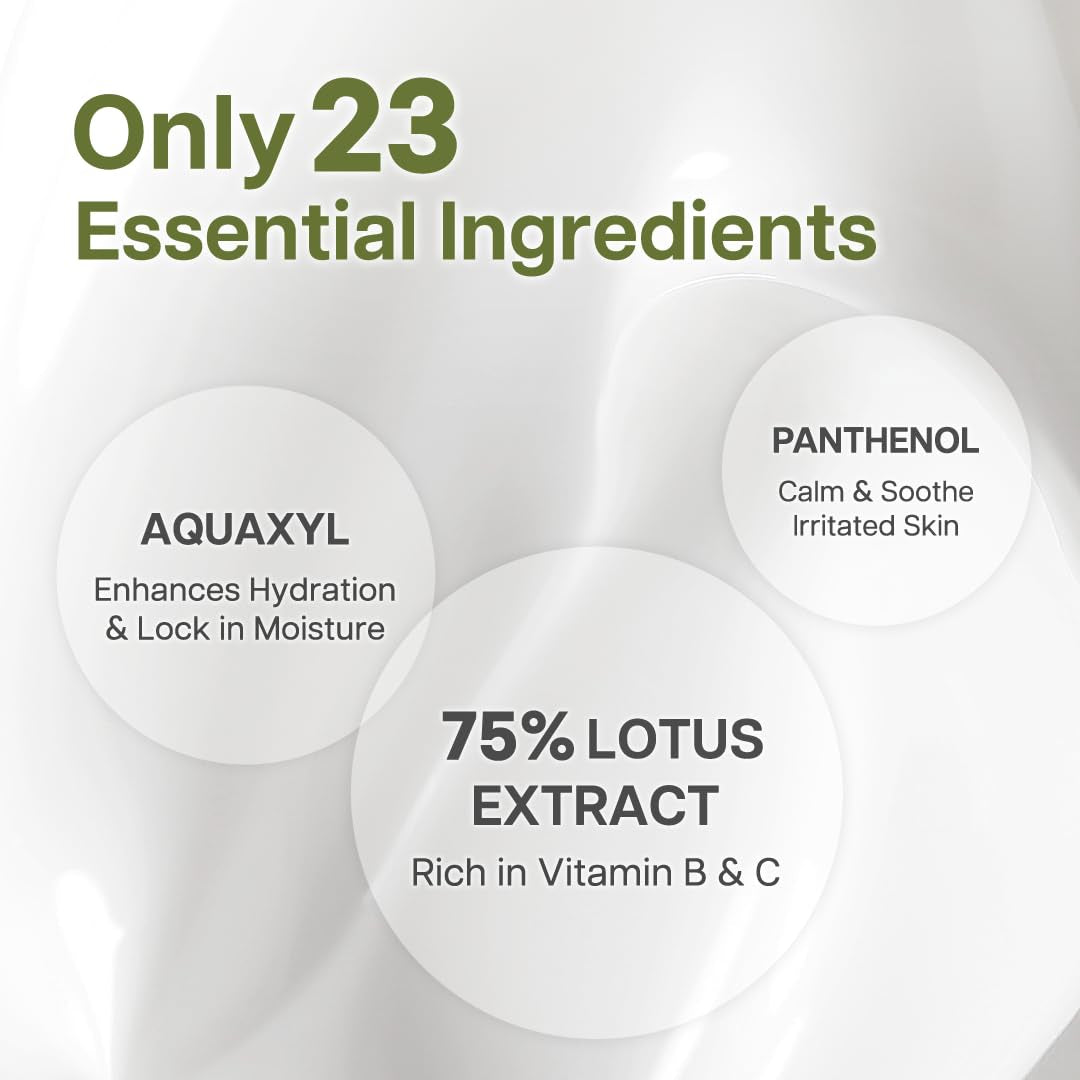 Calming Lotus Water Cream - Lightweight Moisturizer Face Cream for Oily, Combination Skin | 75% Lotus Water Extract for Skin Purifying, Anti-Aging | Vegan Korean Skincare (2.1 Fl.Oz, 60Ml) - Timeless Beauty