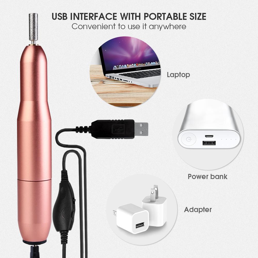 USB Nail Drill Set Electric Nail Polisher Portable Nail File Kit - Timeless Beauty