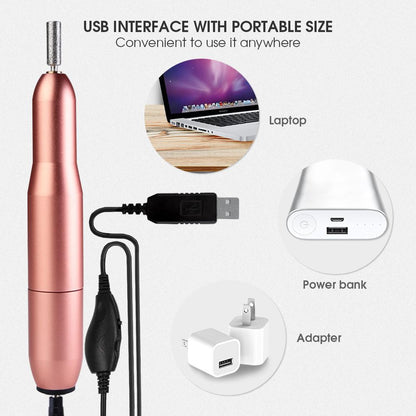 USB Nail Drill Set Electric Nail Polisher Portable Nail File Kit - Timeless Beauty