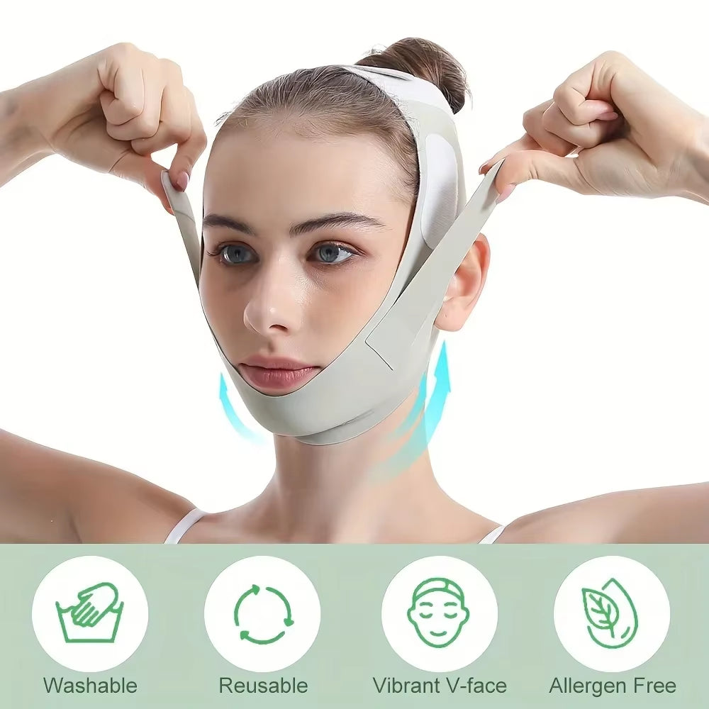 Reusable Face Slimming Bandage V Line Face Shaper Women Chin Cheek Lift up Belt Facial Massage Strap Face Skin Care Beauty Tools - Timeless Beauty