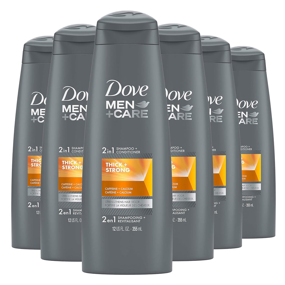 Fortifying 2 in 1 Shampoo and Conditioner for Resilient and Thicker Hair Thick and Strong with Caffeine Helps Strengthen Thinning Hair 12 Oz, Pack of 6