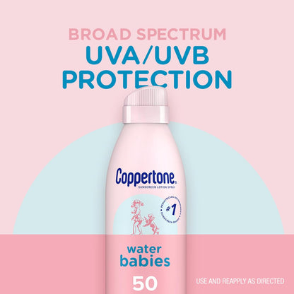 Waterbabies Sunscreen Spray, SPF 50 Baby Sunscreen, Spray on Sunscreen, 6 Oz, 2 Pack - Timeless Beauty
