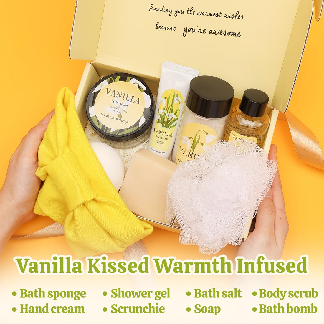 Gift Set for Women 8Pcs Bath and Body Gift Baskets for Women, Vanilla Self Care Gift Ideas Birthday Gifts for Women, Mothers Day, Christmas Gifts for Women - Timeless Beauty