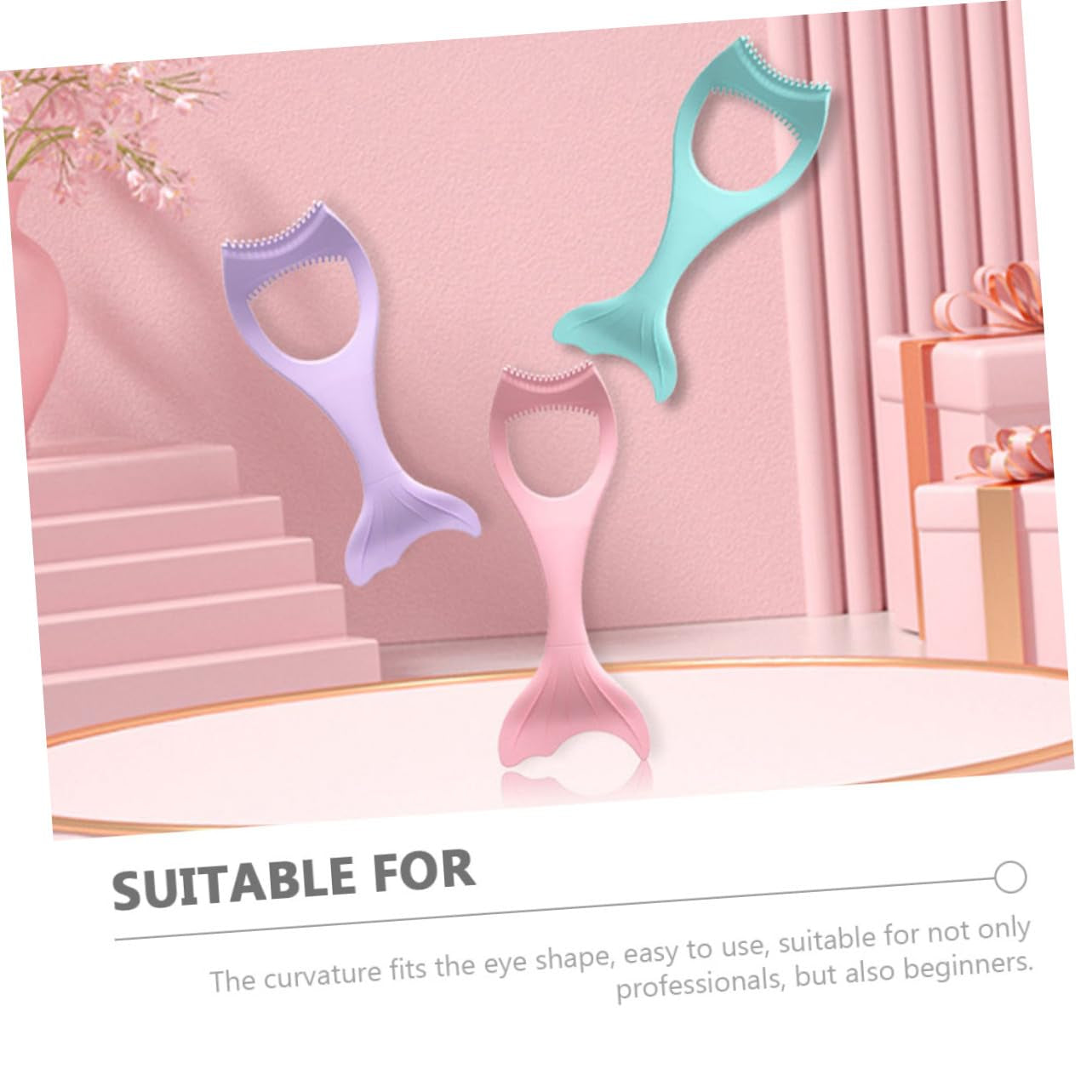 Silicone Eyeliner Applicator Tools - 2-Piece Set for Effortless Eye Makeup Application and Smudge-Free Mascara for Beginners