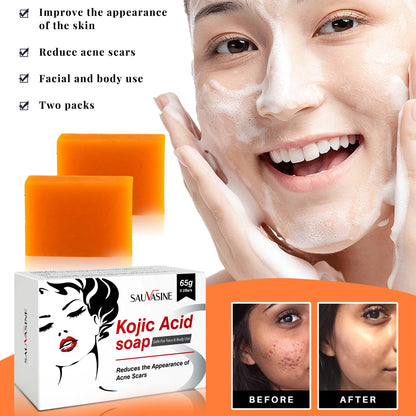 65G X2 Kojic Acid Soap Skin Lightening Even Skin Tone Facial Deep Cleaning Oil Control Moisturizing Skin Care Beauty Health - Timeless Beauty