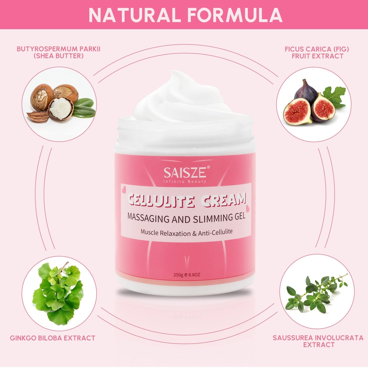 8.8 oz Anti Cellulite Body Slimming Cream with Massager and Remover - Timeless Beauty