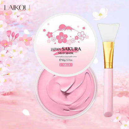 Naturals Sakura Volcanic Mud Mask for Face Deep Cleaning Remove Blackheads Improve Roughness Facial Oily Skin Care 90G - Timeless Beauty