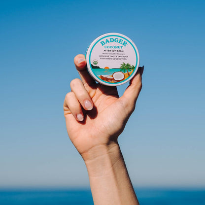 Coconut after Sun Balm with Organic Cocoa Butter &amp; Shea Butter, Rescue Balm, Soothing &amp; Cooling Balm for Tight Dry Skin after Sun Exposure, 2 Oz - Timeless Beauty