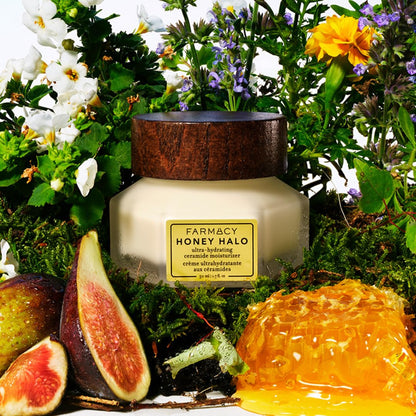 Ceramide Face Moisturizer - Honey Halo Hydrating Facial Moisturizer for Dry Skin - Plumps, Soothes + Restores Skin with Potent Ceramides + Buckwheat Honey for a Dewy, Healthy Glow (25Ml) - Timeless Beauty