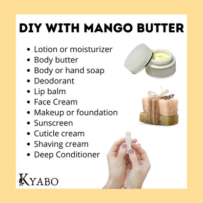 100% Pure Mango Butter, Raw, Organic, &amp; Unrefined, Chemical-Free, Natural Skin Moisturizer, Great for DIY Body Butters, Lip Balm, Sun Tanning Soaps, &amp; Lotions (5 Lb) - Timeless Beauty