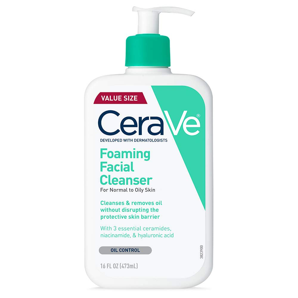 Foaming Facial Cleanser | Daily Face Wash for Oily Skin with Hyaluronic Acid, Ceramides, and Niacinamide| Fragrance Free | 16 Fluid Ounce - Timeless Beauty