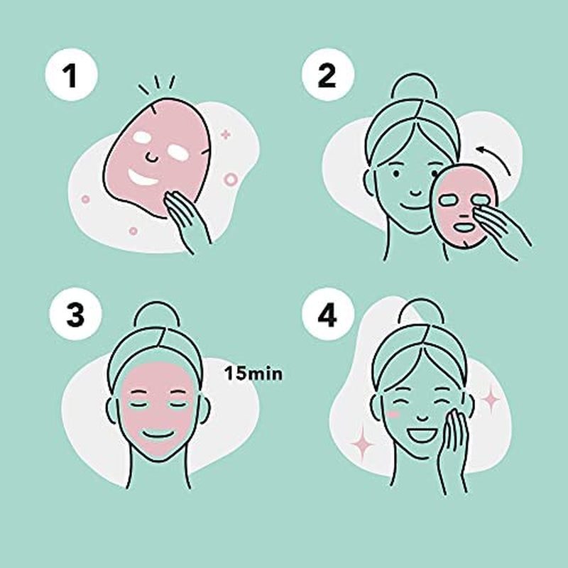 Essence Facial Face Mask Paper Sheet Korea Skin Care Moisturizing 12 Pack (Mix - 2 of Each) - Timeless Beauty
