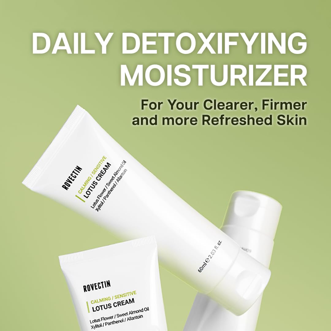Calming Lotus Water Cream - Lightweight Moisturizer Face Cream for Oily, Combination Skin | 75% Lotus Water Extract for Skin Purifying, Anti-Aging | Vegan Korean Skincare (2.1 Fl.Oz, 60Ml) - Timeless Beauty