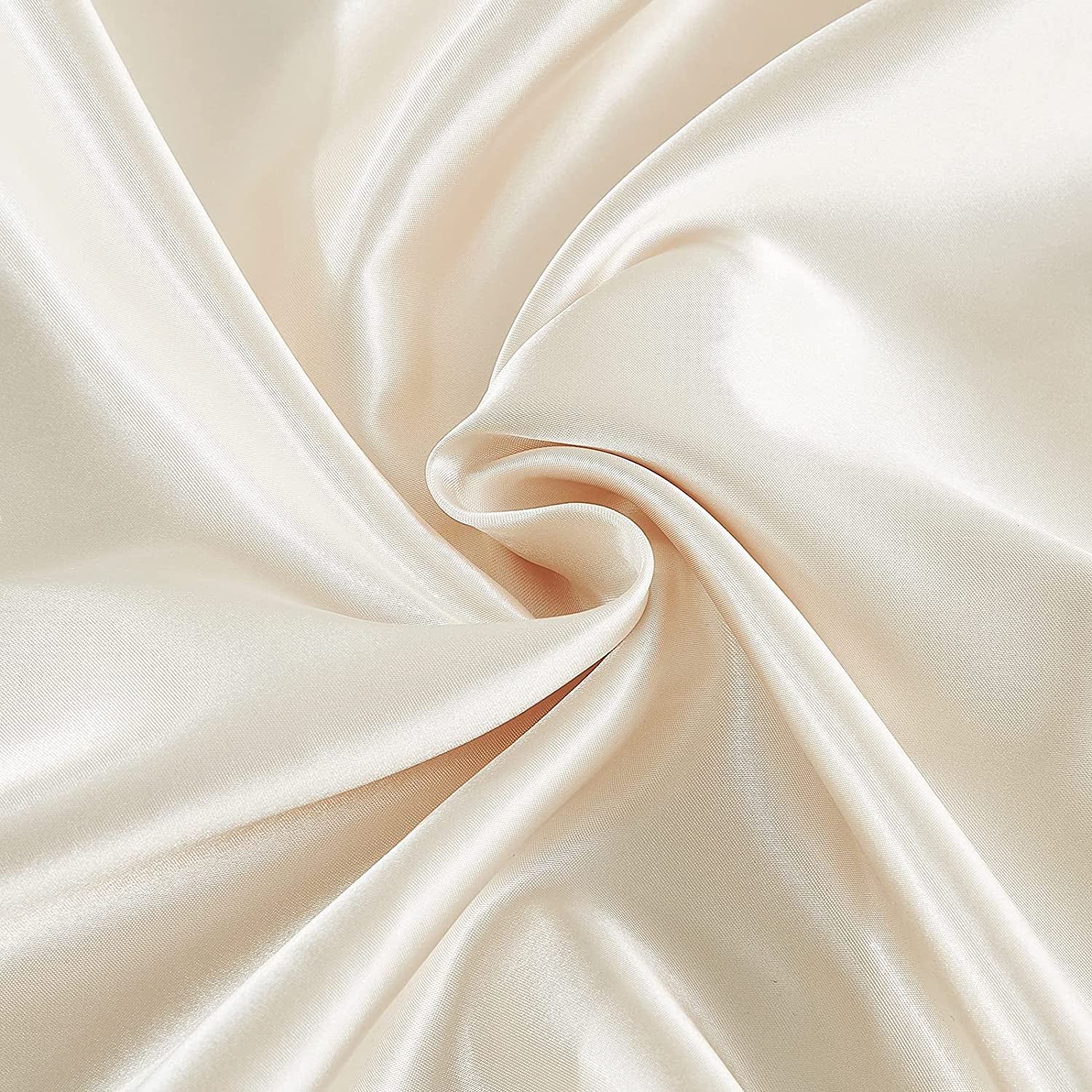 Queen Satin Pillowcase Set of 2 - Soft, Silk-like Pillowcases for Hair and Skin, Beige with Envelope Closure, 20x30 Inches - Timeless Beauty