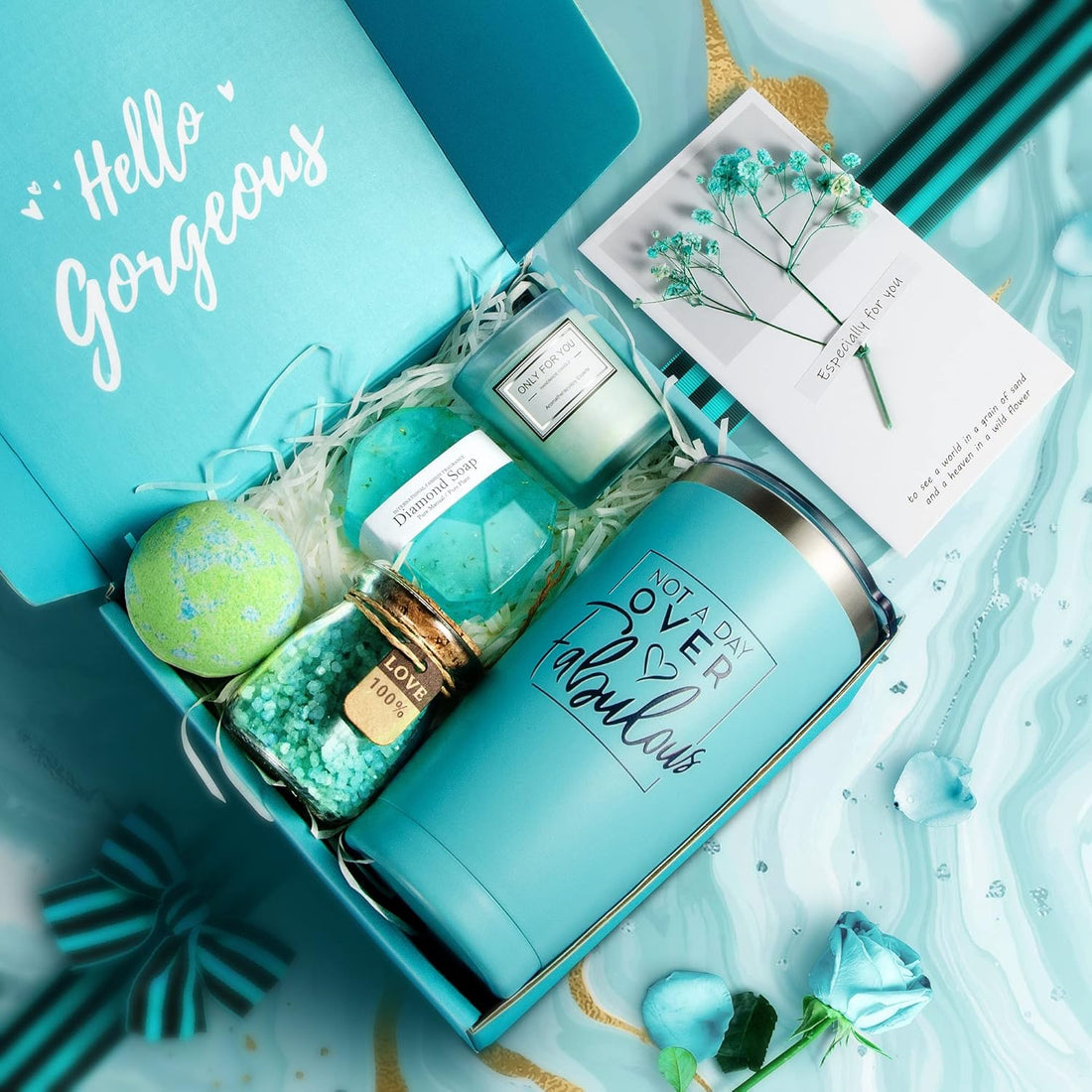 Birthday Gifts for Women, Relaxing Spa Gift Basket Set, Unique Gift Ideas for Women, Christmas Gifts for Mom Sister Best Friend Wife, Coworker Teacher Nurse Gifts for Women - Timeless Beauty