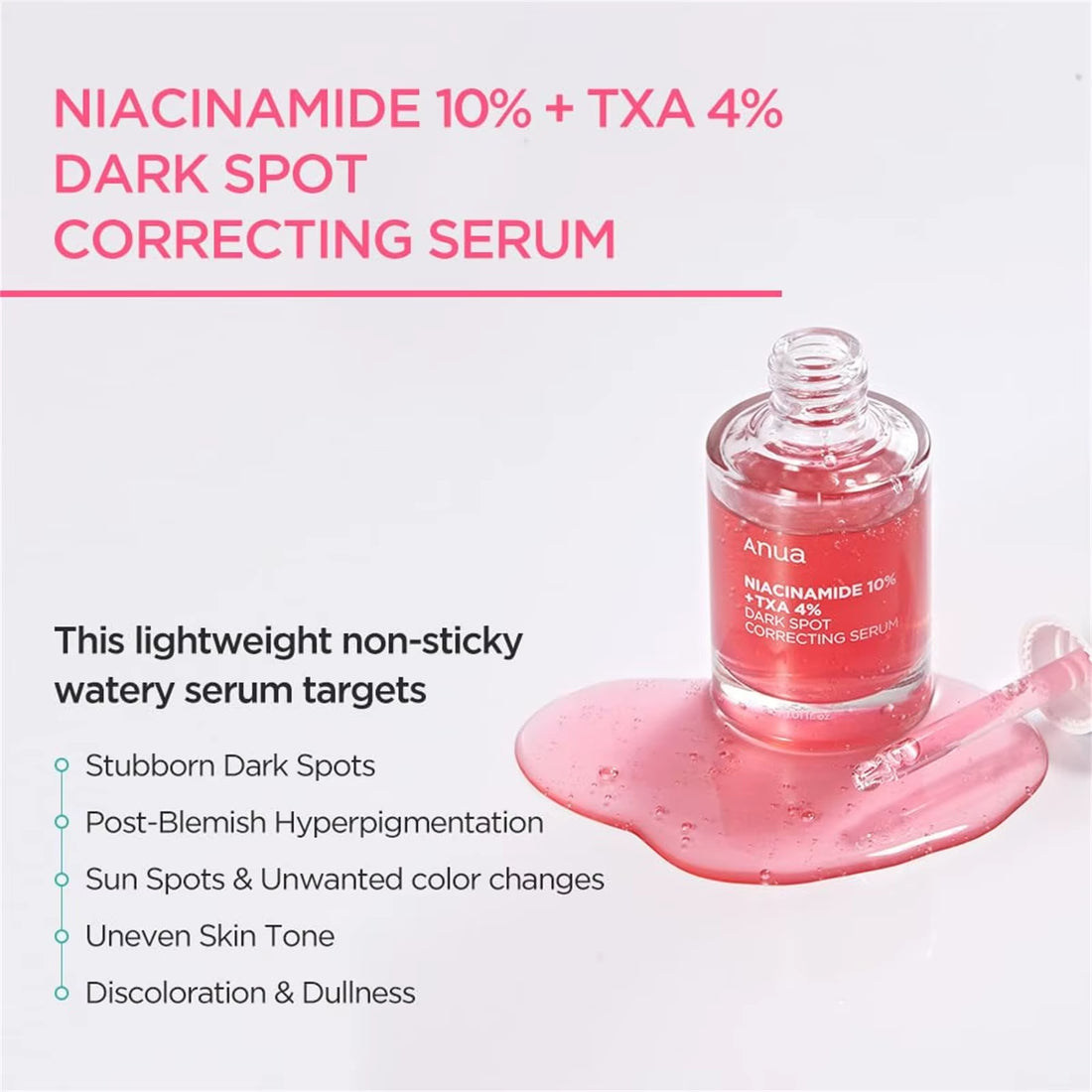 1/2/5Pcs Anua Dark Correcting Essence / 10% Niacinamide+ 4% Tranexamic for Post-Acne Marks Acne Hyperpigmentation 30Ml - Timeless Beauty