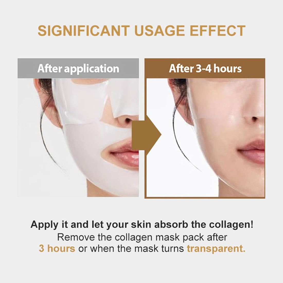 Deep Collagen Face Mask, Bio-Collagen Korean Overnight Hydrogel Mask, anti Wrinkle Firming Lifting Korean Collagen Films for Improve Skin Elasticity,Firming and Moisturizing 5 Pack - Timeless Beauty