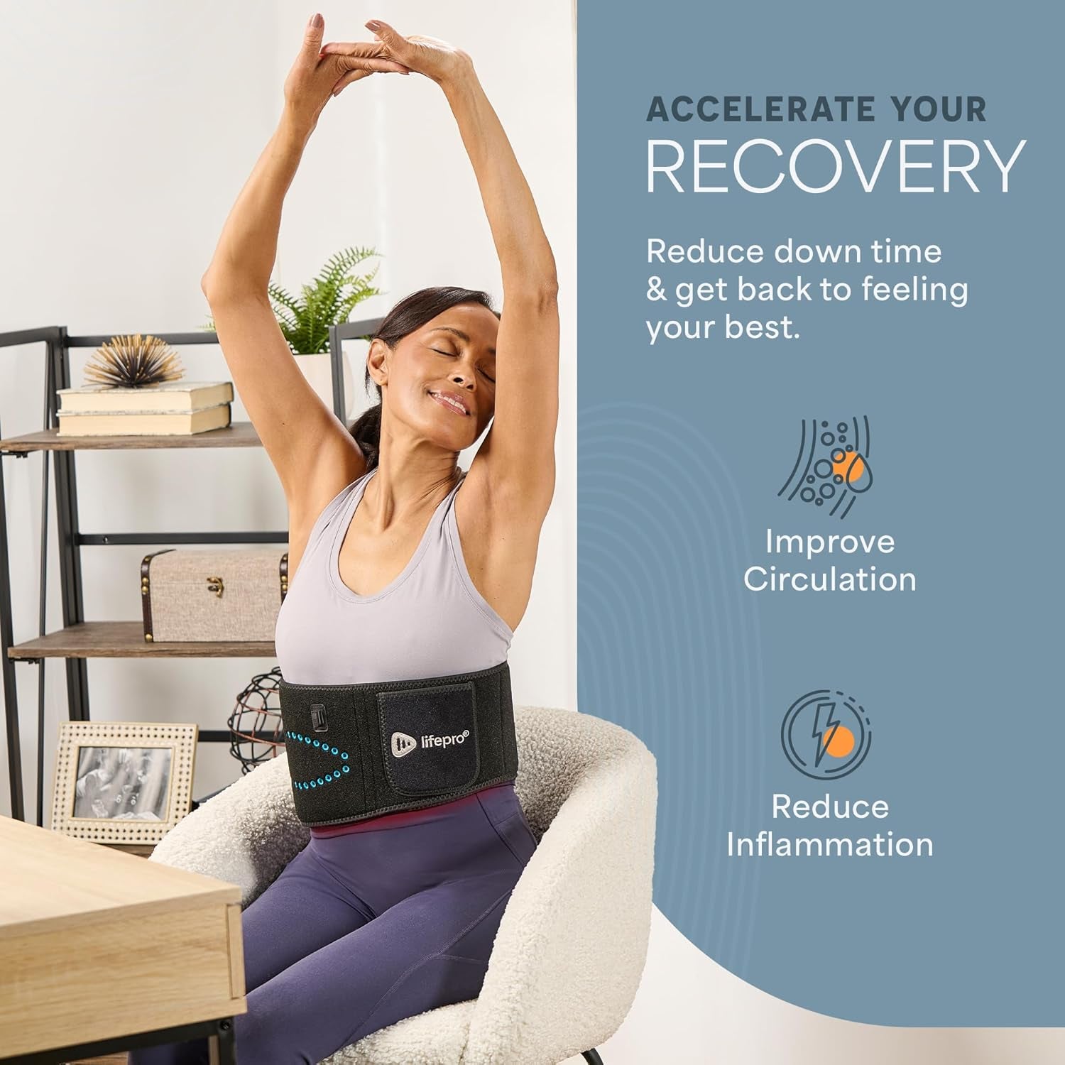 Red Light Therapy Belt - 660Nm &amp; 850Nm near Infrared &amp; Red Light Therapy for Body, Relaxing Muscle, Inflammation, Improve Circulation