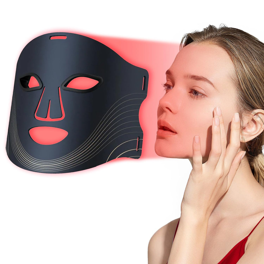 New Red Light Therapy for Face，Blue Red Light Therpy Mask for Face - Timeless Beauty