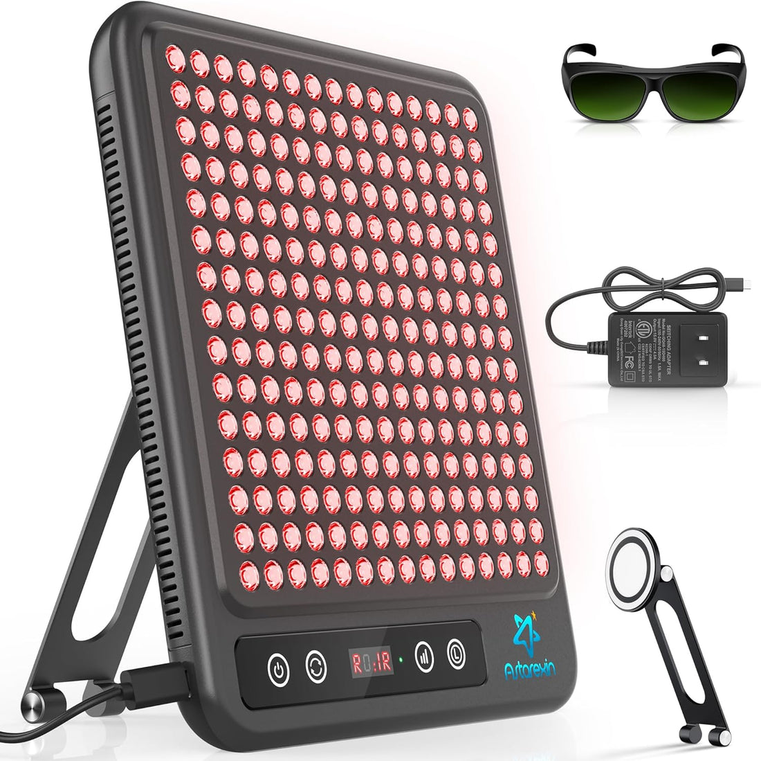 Red Light Therapy Panel, 225 Dual-Chip Leds with 660Nm Red &amp; 850Nm near Infrared Light for Face, Skin, Sleep, Body Relaxation, Portable Therapy Panel with Stand &amp; Timer