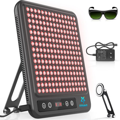 Red Light Therapy Panel, 225 Dual-Chip Leds with 660Nm Red &amp; 850Nm near Infrared Light for Face, Skin, Sleep, Body Relaxation, Portable Therapy Panel with Stand &amp; Timer