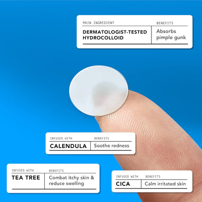Acne Cover Patches, FSA HSA Eligible Hydrocolloid Pimple Patches for Face with Tea Tree Oil, Korean Skincare Zit Patches for Face | FSA HSA Store Eligible Items | Vegan, Cruelty-Free - Timeless Beauty