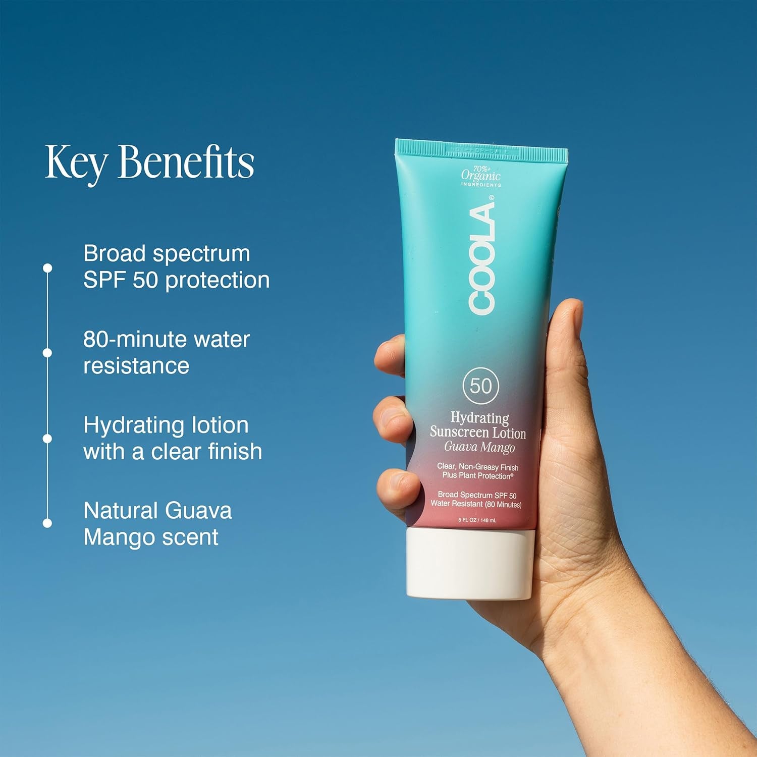 Organic Sunscreen SPF 50 Sunblock Body Lotion, Dermatologist Tested Skin Care for Daily Protection, Vegan and Gluten Free, Guava Mango - Timeless Beauty