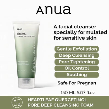 Anua Heartleaf 77% Soothing Toner Clear Pad Pore Control Cleansing Oil 77 Pore Deep Cleansing Foam Korea Skin Care Face Cleanser - Timeless Beauty