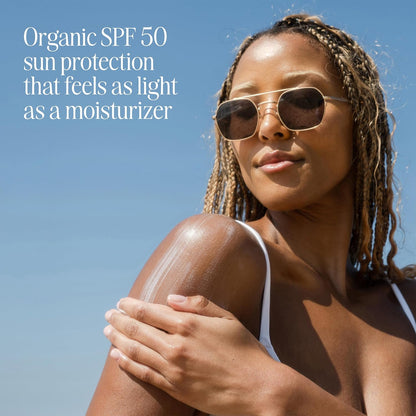 Organic Sunscreen SPF 50 Sunblock Body Lotion, Dermatologist Tested Skin Care for Daily Protection, Vegan and Gluten Free, Guava Mango - Timeless Beauty