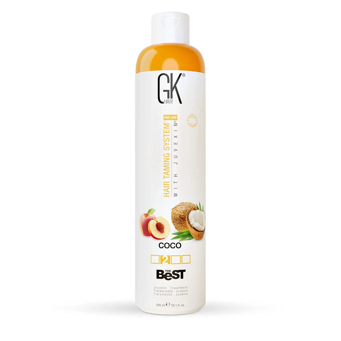 GK HAIR Global Keratin The Best COCO (10.1 Fl Oz/300ml) Smoothing Keratin Hair Treatment - Professional Brazilian Complex Blowout Straightening For Silky Smooth &amp; Frizz Free Hair - Timeless Beauty