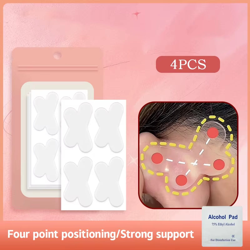 4/8/12/16/20/24/32Pcs Butterfly-Shaped Elf Ear Stickers Corrector Correction Patch Silicone Patches Tape Cosmetics Ears Primer
