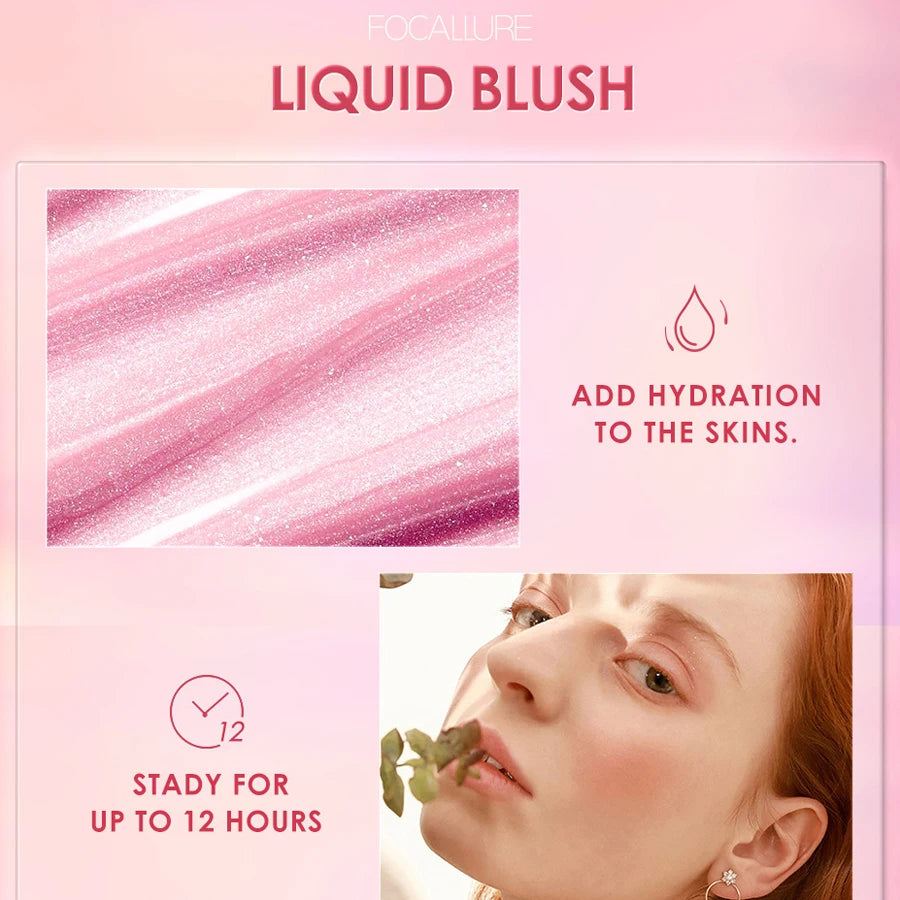Face Liquid Blusher Natural Looking Matte Cheek Blush Cream Make up FA89