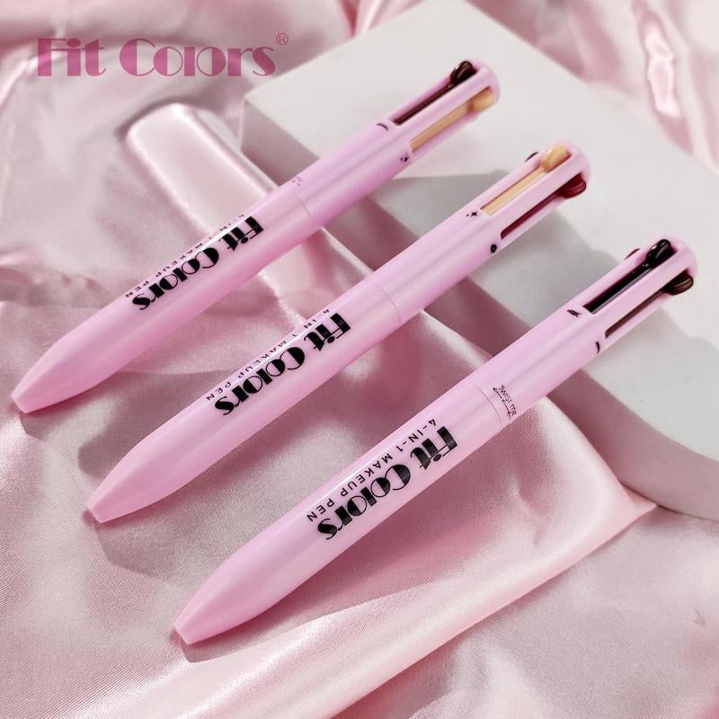 4 in 1 Multi-Function Makeup Pen, Compact Travel Eyeliner, Lip Liner, Eyebrow Pencil, Highlighter Eyeshadow Pen, Portable Multi-Function Makeup Set, Summer Gift