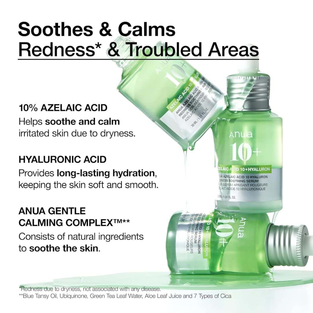 Anua Azelaic Acid 10 Hyaluron Redness Soothing Serum Silver Abderus