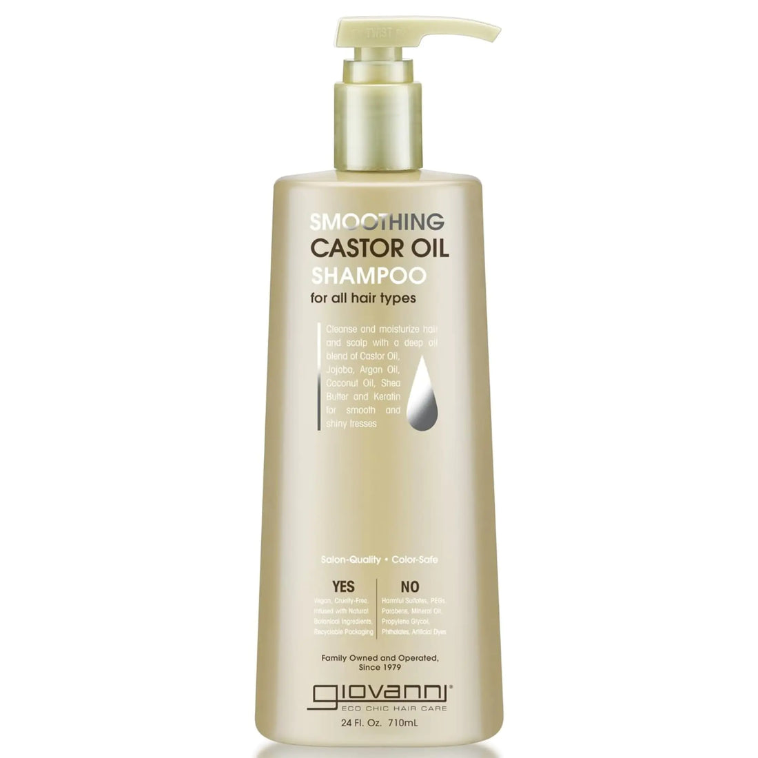 GIOVANNI Smoothing Castor Oil Shampoo - Shampoo for Moisture Hair Growth Natural Moisturizing Shampoo to Strengthen Damaged Frizzy Hair for Women &amp; Men Restore Smooth Hair - 24 Fl Oz (Pack of 1) - Timeless Beauty