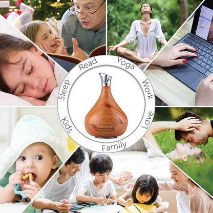 Essential Oil Aroma Diffuser Tulip Light Wood -Ultrasonic Mist - Timeless Beauty