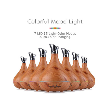 Essential Oil Aroma Diffuser Tulip Light Wood -Ultrasonic Mist - Timeless Beauty