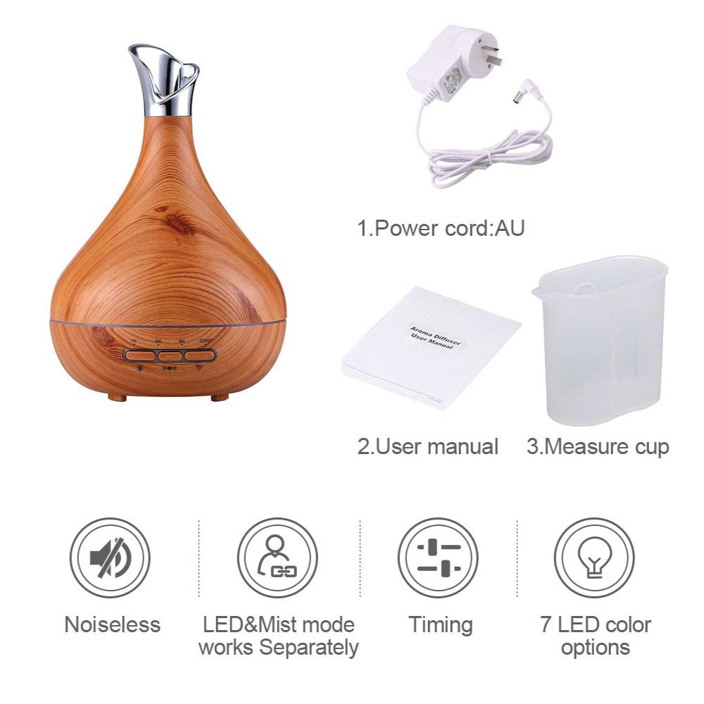 Essential Oil Aroma Diffuser Tulip Light Wood -Ultrasonic Mist - Timeless Beauty