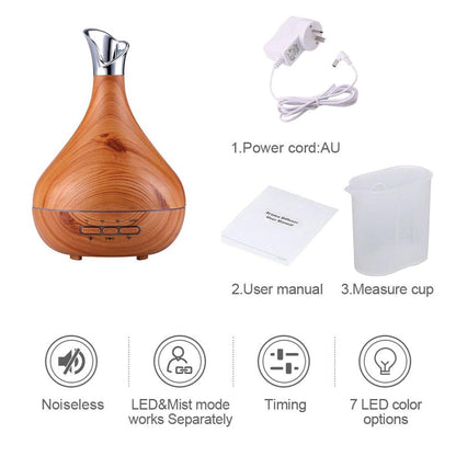 Essential Oil Aroma Diffuser Tulip Light Wood -Ultrasonic Mist - Timeless Beauty